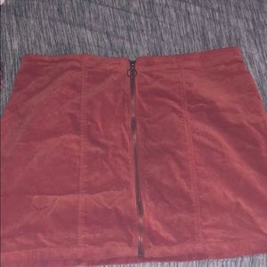 Burnt Orange Corduroy Skirt